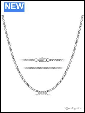 Pure Titanium Cuban Link Chain Necklace 2.2mm Welded Skin Friendly Unisex Gift